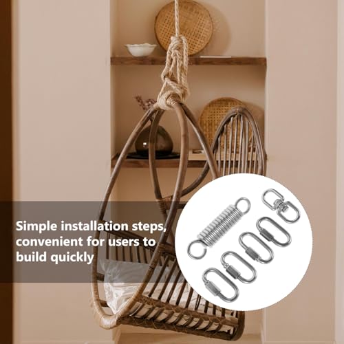 Abaodam 1set Heavy Duty Hammock Chair Hanging Kit Spring Set Suspension Tool for Porch Swing Chair and Versatile Outdoor Use