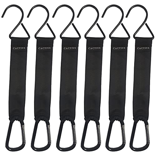 Fence Hooks for Bat Bags and Water Bottle, Keep the Baseball Equipment Clean and Tidy (Black, 6)