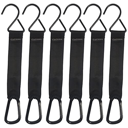 Fence Hooks for Bat Bags and Water Bottle, Keep the Baseball Equipment Clean and Tidy (Black, 6)