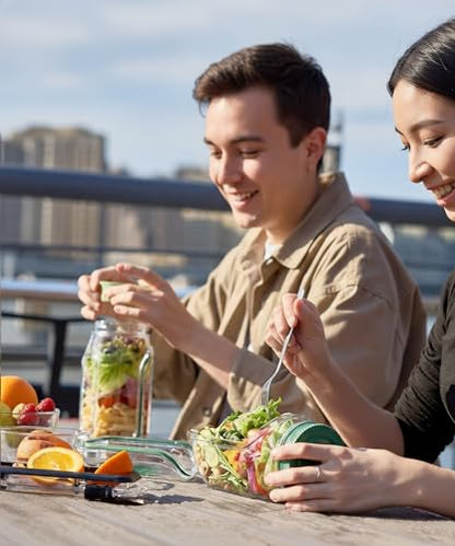 All-in-One Salad Pod Salad Jar with Dressing Container for Fresh On-The-Go Meals at Office Gym or Outdoors