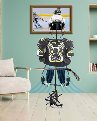 Hockey Equipment Drying Rack,Heavy Duty Metal Sports Hockey Gear Drying Rack,Ice Hockey Drying Rack for Hockey, Football, Lacrosse Gloves, Pads, Helmets