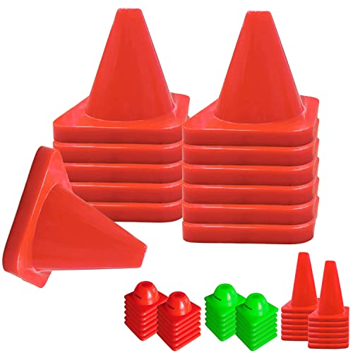 Versatyle Heavy Duty Agility Training Cones (2 in, 6 in, 9 in, 12 in, 28 in) for Sports, Kids Coaching, Multipurpose Field Marker Cones, Soccer, Basketball Drills, Bike, Motorcycle, Traffic Training - style: 6in, Orange