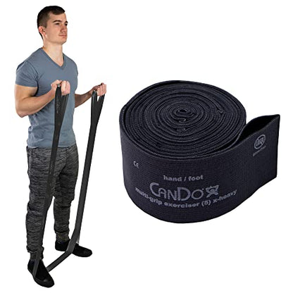 CanDo Multi-Grip 6 Foot Exercise Resistance Band with Hand/Foot Loops for Total Body Workouts, Training, Rehab, Stretching and Therapy - style: X-Heavy