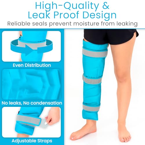 Arctic Flex Full Leg Ice Pack Wrap (Hot & Cold Therapy) - Large, Reusable Gel Ice Pack for Injuries & Swelling - ICY Sleeve for Leg Pain Relief - Cold/Hot Wrap for Thigh, Hips, Knee, Shins & Back