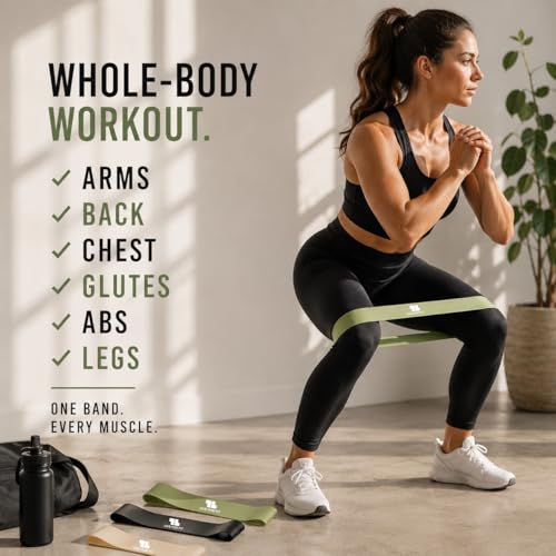 Exercise Resistance Loop Bands with Instruction Guide and Carry Bag, Set of 5 - color: Assorted