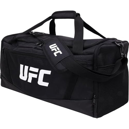 UFC Gym Bag, Black | 22 Inch Carry On Large Travel Duffel Bag for Men and Women, Shoe Compartment, MMA Workout Equipment and Sports Accessories