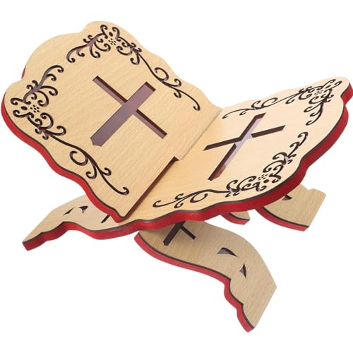 Wooden Folding Bible Stand Quran Holder 13x9.1 – Prayer Book Stand for Table Church Chapel Supplies