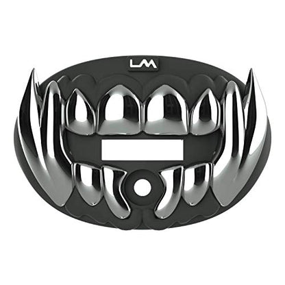 Loudmouth Football Mouth Guard - 3D Chrome Beast Football Mouthpiece, Fits Adult & Youth Ages 5+, Accessories Mouth Guard (3D Beast - Chrome Black/Silver) - color: 3d Beast - Chrome Black/Silver