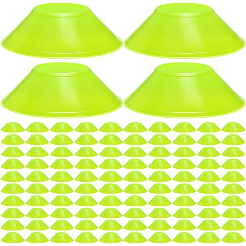100 Pcs Mini Soccer Cones for Sport Agility Disc Cones Soccer Training for Agility Drills Sports Football - color: Green