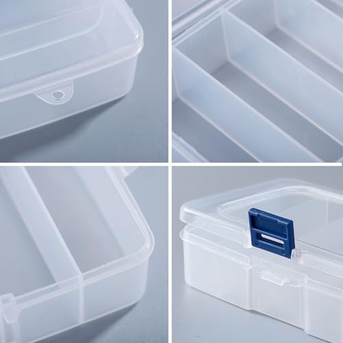 2 Pack Transparent Plastic Bead Organizers (5 Grids),Craft Organizers and Storage Beads Organizer, Art DIY, Crafts Jewelry Storage, Fishing Tackles, Size 5.51 x 3.54 x 1.38 in - size: 5 Grids