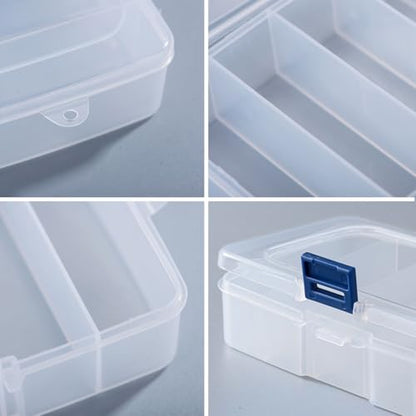 2 Pack Transparent Plastic Bead Organizers (5 Grids),Craft Organizers and Storage Beads Organizer, Art DIY, Crafts Jewelry Storage, Fishing Tackles, Size 5.51 x 3.54 x 1.38 in - size: 5 Grids