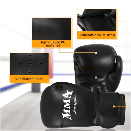 Hanging Punching Bag for Kids, 2FT PU Leather Kicking Bag with Boxing Bag Gloves, Heavy Bag Boxing Equipment for Training Karate Muay Thai Kick Taekwondo(Unfilled)