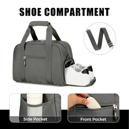 SeaRock 14 inch Small Gym Bag for Men & Women, Mini Duffle Bag with Shoe Compartment, Carry On Duffel Bag for Travel Sports, Dark Grey - color: Dark Grey