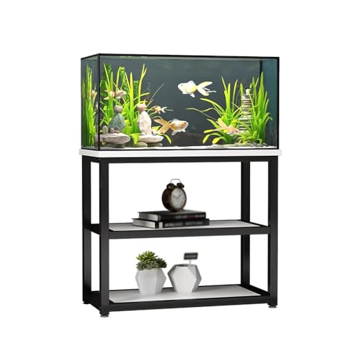 zktoermn Metal Fish Tank Stand, Heavy Duty Aquarium Stand With 2-Tier Open Storage Shelves, For Turtle Tank Reptile Terrariums, Multi-Use Display Rack For Home Office(Black-B,50X30X70CM) - color: Black-b, size: 50X30X70CM