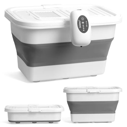 VEYWANE Live Bait or Fish Bucket with Aerator, 14 Quarts Multi-Function Collapsible Fishing Container Box with Rechargeable Air Pump - color: Bucket+Aerator