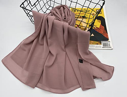 Txameru Hijab for Women Chiffon Hijab Scarfs for Women Long Shawl - color: Dusty Rose