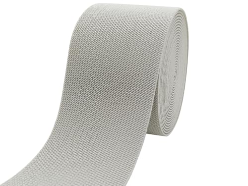 Gray Knit Elastic Band 3 inch 5 Yards Double-Side Twill Woven Elastic Heavy Stretch Elastic Spool for Sewing Pants Waistband, Wigs, Skirts, Craft DIY Projects (#29) - color: Gray #29