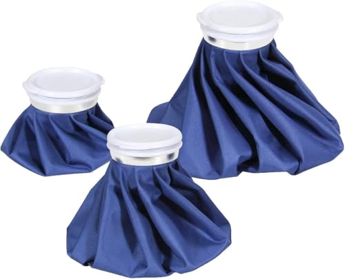 Ohuhu 3 Pack Ice Pack and Ice Bag for Injuries Hot Cold Therapy 6"/9"/11" | Reusable leak-proof ice packs with caps, 3 sizes 6/9/11 inch for knee, leg, back and muscle pain relief