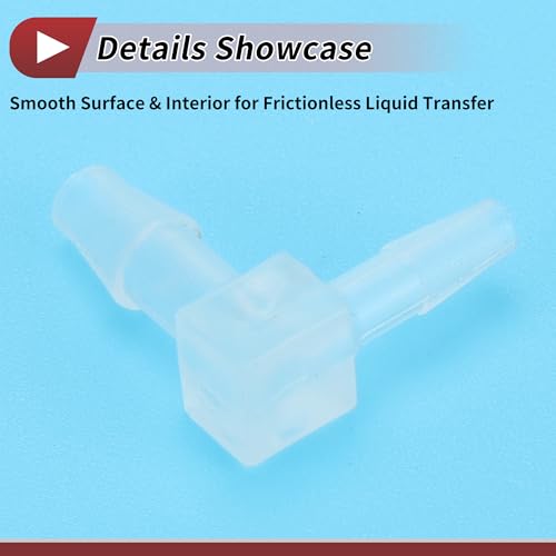 5 Pcs Aquarium Plastic Hose Barb Fitting 1/8" to 3/32" Hose Barb 90 Degree Elbow L Fitting Clear PP