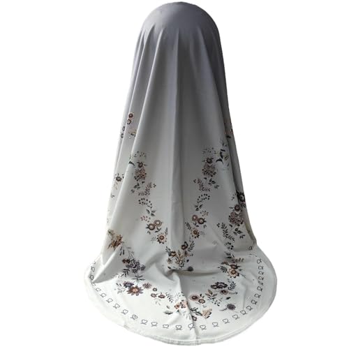 Instant Hijab For Women Ready To Wear Printed Floral Ombre Hijabs Islamic Abaya Turban Muslim Slip-On Khimar Hijab - color: 1# Light Purple