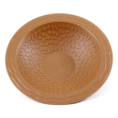 Turtle Bathing Pool Small for Reptiles & Amphibians - Resin Water Dish & Feeding Bowl with Gentle Slope - Safe for Turtles, Lizards, Frogs, Snakes (Yellow) - color: Yellow