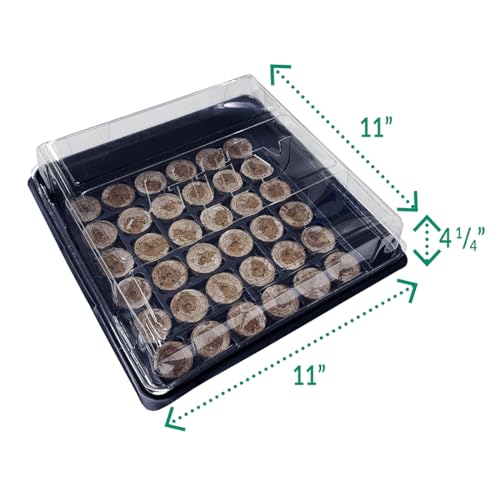 Jiffy Seed Starting Tray Kit - 36 Cell, Bonus 3 Pack, Seeding Starter Kit - 11 x 11 x 4.25 in - Plastic - style: 3 Greenhouse Kit