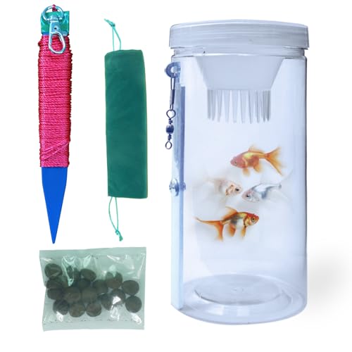 Portable and Plastic Aquarium Minnow&Small Fish Trap for Aquarium Children Fishing Outdoors,Durable Container Bait Trap Suitable for Fishing,Crab,Shrimp,Turtle - size: Small