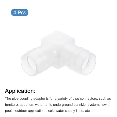 uxcell 13/16" 90 Degree Elbow Hose Barb, 4pcs L-Shaped Aquarium Air Valve Connector Tubing for Fish Tank Pond Air Line - size: 13/16"