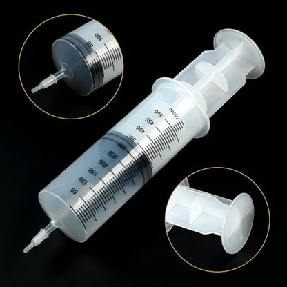 500ml Large Syringe with 27.6 Inch Tube and Blunt Needle, Sterile and Individual Sealed, Plastic Garden Syringe for Liquid, Paint, Epoxy Resin, Oil, Watering Plants, Refilling - style: 550 ml