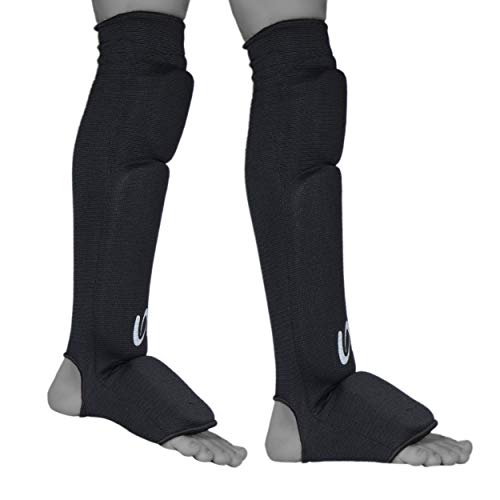 Ultimate - Cloth Shin Instep with Built-in Knee Pad - Karate MMA Boxing Muay Thai Training - size: Small-Medium