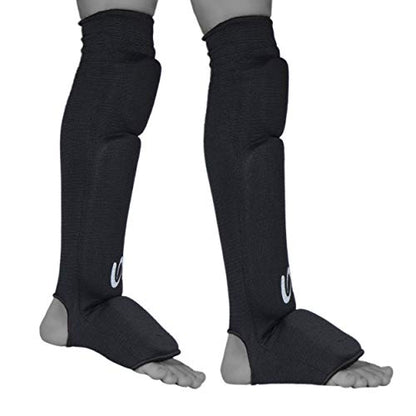 Ultimate - Cloth Shin Instep with Built-in Knee Pad - Karate MMA Boxing Muay Thai Training - size: Small-Medium