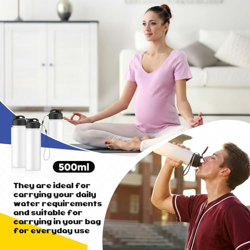 Mifoci 20 Pieces Water Bottle Bulk 17 oz Plastic Water Bottles Bulk Gym Sports Adults Reusable Large Bottles with Leak Proof Flip Top for Party Outdoor (Solid White) - color: Solid White