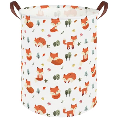 Fox hamper,Waterproof foldable kids laundry basket,Toy basket,Clothes Organizer Baskets,baby Laundry Hamper,Room Decor(Fox) - color: Foxes