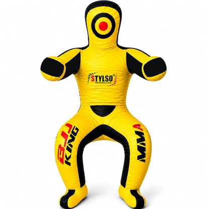 Grappling Dummy, Black Fabric Training Equipment for BJJ, Judo, Karate, Wrestling, Un-Filled Practice Dummy, Model WDM-2025, for Adults and Youth - color: Flex Yellow