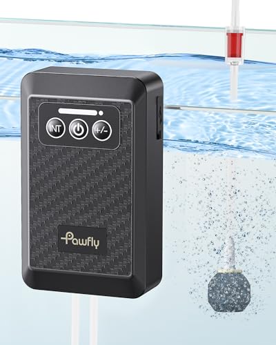 Pawfly Aquarium Lithium Battery Powered Air Pump USB Rechargeable Oxygen Pump Portable Live Bait Aerator Pump for Outdoor Fishing and Fish Transportation - size: 10 to 60 Gal（3 W）