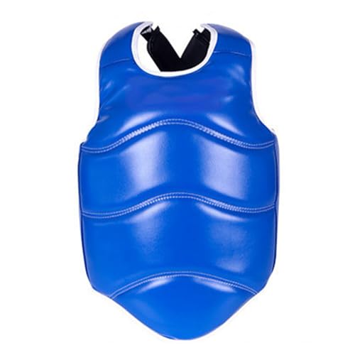 Padded Muay Thai Chest Protector Boxing, Taekwondo MMA Martial Arts Kickboxing Karate Sparring Body Guard Training - color: Blue, size: Small