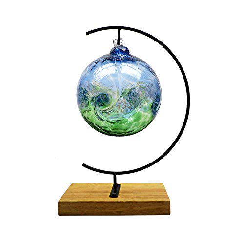 YY YEARCHY Ornament Display Stand Metal Stand Terrarium Air Plant Stand Flower Pot Holder Iron Pothook Stand for Hanging Glass Globe Ball (G rectangle wood) - color: Black, size: 11"x6.3"x3.1"