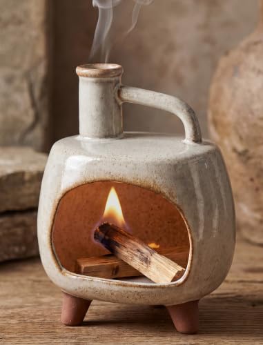 NiHome Palo Santo Holder Incense Burner with Side Handle for Sage & Cones