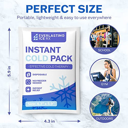50 Pack - Instant Cold Packs - Instant Ice Packs for Injuries | Disposable Cold Compress Ice Pack for Pain Relief, Swelling, Inflammation, Sprains, Toothache - Cold Pack for Athletes - style: 50 Pack