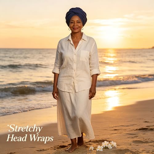 Hijab Scarf for Women, 3PCS Set with Undercap and Hijab Clip Lightweight Modal Muslim Head Wrap Scarf for Daily - color: Sy5-navy Hijab+black Undercap
