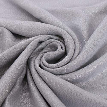 LMVERNA Women's Sparkling Metallic Soft Pashmina Shawls and Wraps Scarf in Solid Colors - color: Silver
