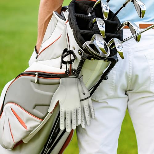 Simgoing 6 Pcs Golf Gloves Holder with 6 Metal Hanging Hooks Golf Gloves Stretcher Support Keeper Drying Rack Tool Accessories Men Women Golfer - color: Red,White,Black