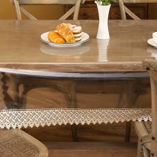 Walrus Clear Vinyl Tablecloth Protector Waterproof/Oil-Proof Plastic Square Transparent Sheet Table Cover (54X84 Inch) - size: 54" x 84" (Rectangular)
