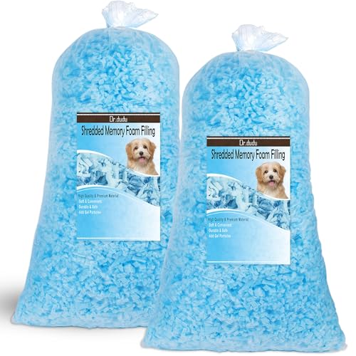 DR.DUDU 10lbs Shredded Memory Foam Filling for Bean Bag Filler, Soft and Convenient Pillow Stuffing Foam for Couch Cushion Dog Bed Chair Arts Crafts, Added Gel Particles - size: 10lb