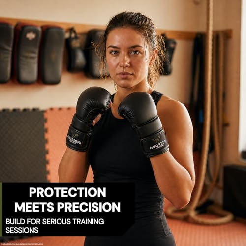 Hybrid MMA Sparring Gloves 7oz, Open Palm with Wrist Support | Comfortable MMA gloves for sparring, striking, grappling and heavy bag training with secure wrist support. - size: Medium