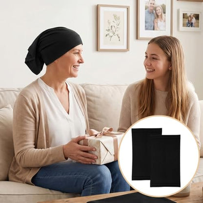 2 PCS Hijab Undercap for Women, Islamic Muslim Under Hijab Cap, Bonnet for Sleeping Women, Undercaps for Hijabs No Slip Under Caps for Hijabs Stretchy Head Cover (Black)