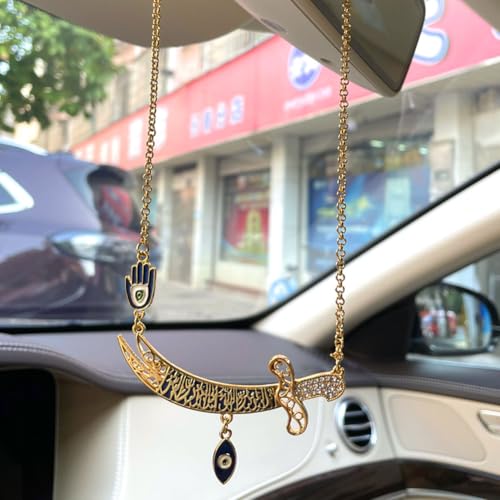Islam Car Hanging Muslim Turkish Evil Eye Imam Ali Sword Hamsa Hand of Fatima car Pendant