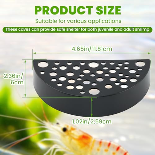 Shrimp Hides for Aquarium 2 Pack, Shrimp Cave Hideout Tunnels | Aquarium shrimp hideouts for molting, breeding, and shelter in shrimp tanks and planted aquariums with multi-opening design