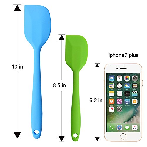 Silicone Spatulas, 11 inch Rubber Spatula Heat Resistant Non-Stick Flexible Scraper With Solid Stainless Steel Core for Cooking, 4 Pack - size: 11 inch