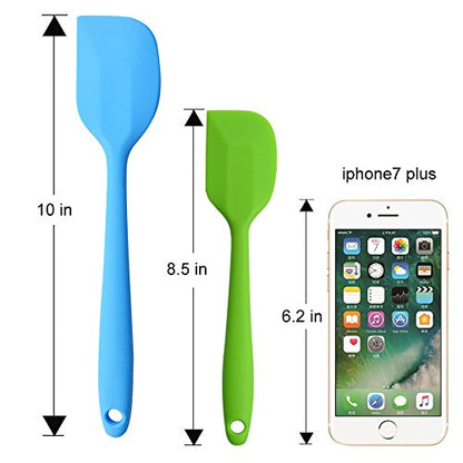 Silicone Spatulas, 11 inch Rubber Spatula Heat Resistant Non-Stick Flexible Scraper With Solid Stainless Steel Core for Cooking, 4 Pack - size: 11 inch